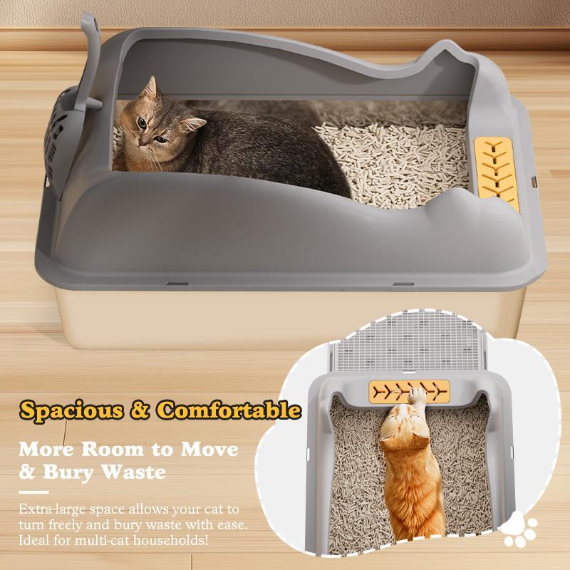 Automatic Cat Litter Box – Large Stainless Steel Litter Pan for Easy Cleaning
